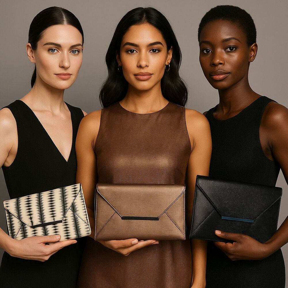 BCBGMaxAzria Clutch Bundle (3) Black Bronze & Black/White Envelope Bags Sale!
As
